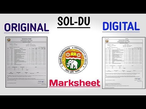DU SOL | Original Marksheet & Digital Marksheet | College Updates
