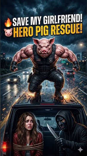 Muscular Pig Saves His Girlfriend 😱🔥 | Epic Rescue Story #shorts