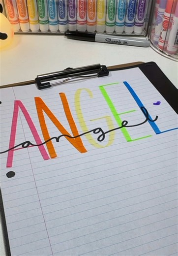 Replying to @Thatmealngel1 angel Writing names #handwriting #writing #lettering #handlettering #request