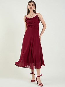 Buy Aayu Women Georgette Fit & Flare Midi Dress -  - Apparel for Women