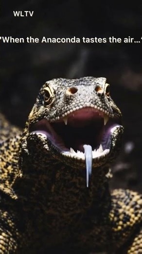 Giant Anaconda Opens Its Mouth… and Flicks Its Tongue 🐍‪@wildlifeLensTV‬
