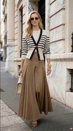6 ways to style V-neck Striped Cardigan