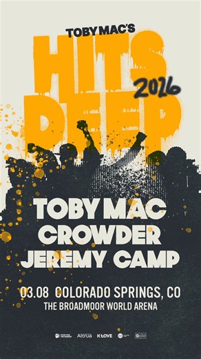 TobyMac , Crowder Music, and Jeremy Camp are ready to take over The Broadmoor World Arena with the Hits Deep Tour on March 8, 2026! 🎶✨ These artists bring an energetic, soulful, faith-filled experience that can’t be topped, don't miss your chance to be a part of the fun! Get your tickets now 👉 bit.ly/46jBj8Q | Broadmoor World Arena