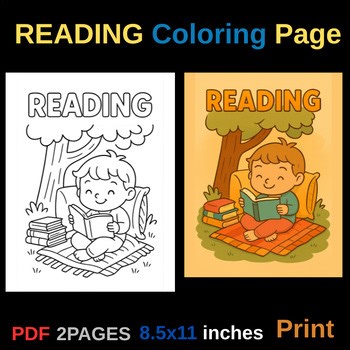 reading, books, literacy, classroom, printable, coloring, homeschool, cozy,pages