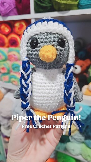 5.5K views · 1.5K reactions | I've got a new free pattern to share with you! Meet Piper the Penguin! This pattern includes a hat for your penguin to wear, as well as 2 different head options... The one shown here, and another with 2 different colors. I hope you like it! #thenicolechase #piperthepenguin #crocheting #crochetallday #ilovecrochet #amigurumi | Nicole Chase Crochet Patterns | Facebook