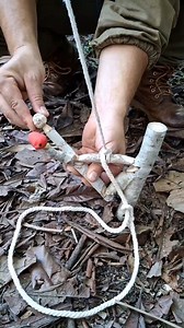 The easiest way to set up a snare trap for survival 🪤 #survival #reels #virals | Gettiz