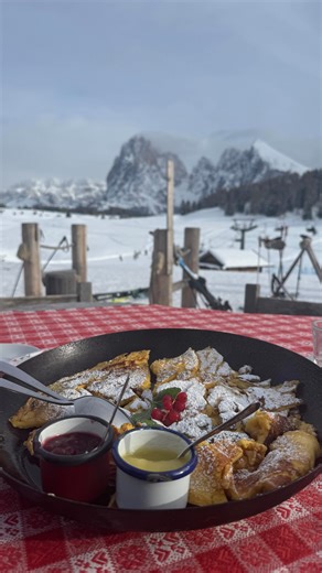 Emily Roz on Instagram: "everything you should eat in the Dolomites if you love food (like me) 😋🥘🍕🍳🍲 1. Canederli (bread dumplings), I personally love this with goulash or creamy cheesy spätzle. Loved the ones at Mastle Hut and Malgo Sanon Hut 2. Kaiserschmann - the most delicious fluffy pancake dish you’ll ever have. 3. Ham, eggs and potatoes - a classic and just delicious 4. Apple strudel - I’d love to hear more on this one if you’ve got any intel, but tyrolean strudel seems to be more ca