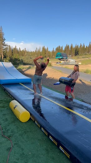 Throwback Thursday in honor of the good ol’ Woodward Tahoe Slip n Slide #Summer #Woodward #Boreal #Outdoors #Flips #Comedy #Throwback | Domitrick