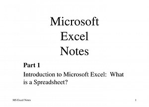 Microsoft Excel Notes - SlideServe