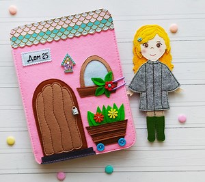 Felt Dollhouse Quiet Book Pattern Pdf, Felt Doll Pattern With Clothes Set, Dress up Doll, Felt Book Pattern for Girl - Etsy