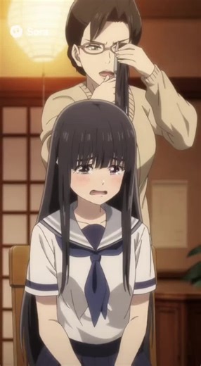 女子高生の反省と髪を切られる瞬間