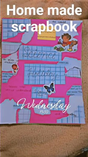 #artandcraft home made scrapbook for science holiday home work