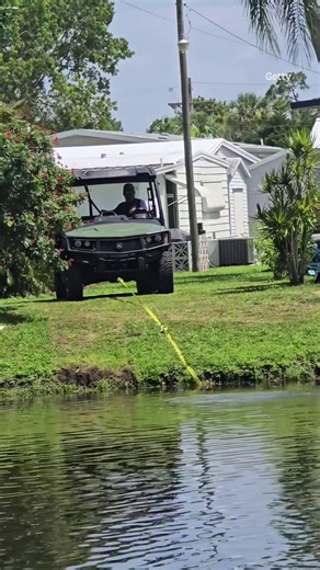 3K views | Scuba diver rides mower out of pond in Florida | Sun Motors | Facebook