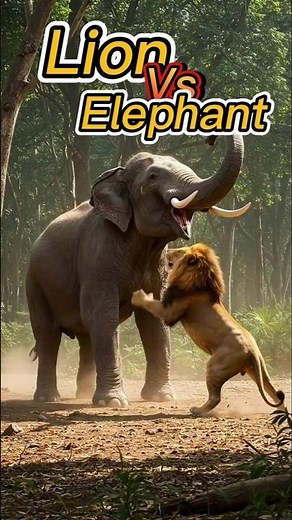 Lion vs Elephant Sounds ( The Intense Roaring vs Trumpeting) #lion #elephant #animalsounds #facts