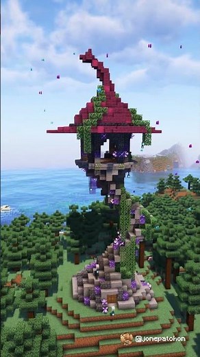 The Most Curved Witch Tower in Minecraft! 🧙‍♀️✨ #Minecraft