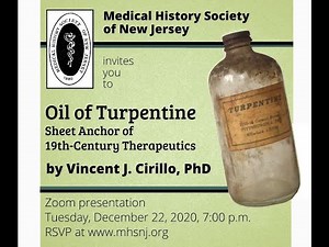 Oil of Turpentine: Sheet Anchor of 19th-Century Therapeutics, by Vincent J. Cirillo, Dec. 22, 2020