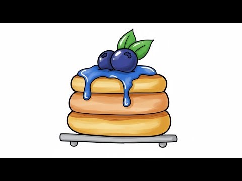 Il How To Draw An Easy Drawing Of Pancakes And Blue Berries ll Pancakes Drawing Easy ll Easy Art ll