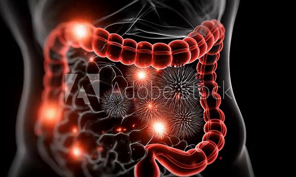 Dynamic animations illustrate the process of digestion and the role of gut bacteria in maintaining overall health