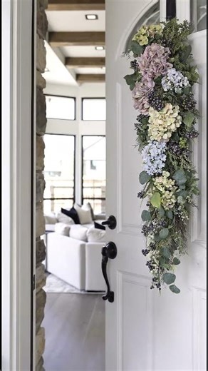 Purple Hydrangea Swag Kit | Elegant Door Swag DIY | How to Make | Tutorial