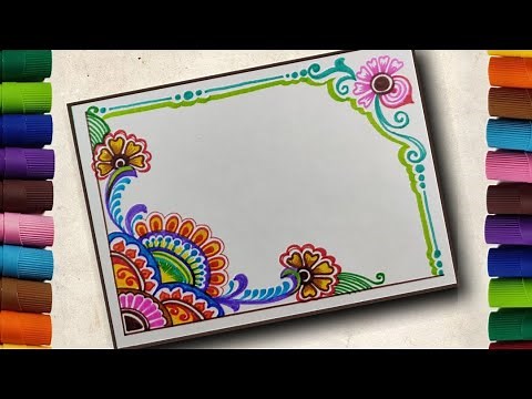 How to draw project copy cover page design. // Practical khata front page design drawing. Tarun Art.