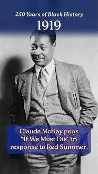 #250yearsofblackhistory: 1919 - J. Edgar Hoover, Claude McKay - “If We Must Die”, Pan-African Conf.