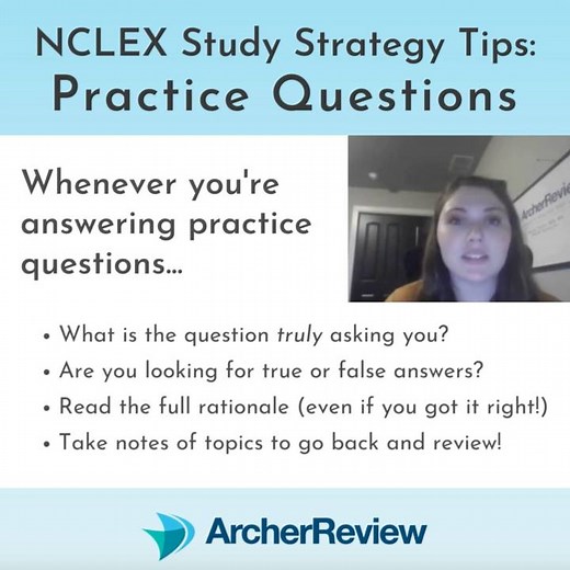 We all know practice questions are an essential tool 🔧 when you're preparing for the NCLEX...once you've got the content down, the next most important thing to focus on is getting used to the WAY the NCLEX will test your knowledge - and HOW to think through each of the options so you can pick the best one. Nurse Rachel has some quick, simple, and effective tips 💡 for you on how to approach your NCLEX practice question strategy to get amazing results! ✅ What is the question truly asking you? ✅ 