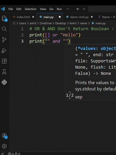 OR & AND Don’t Return Boolean #shorts #python