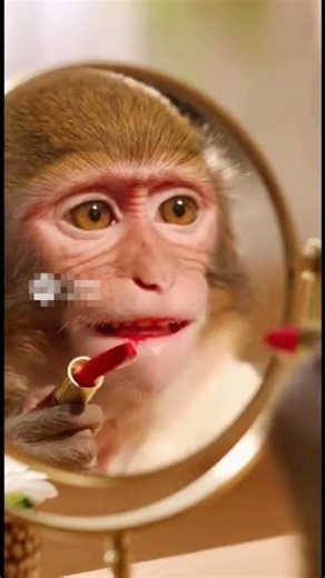 Monkeys doing makeup #viralvideo #funny #shorts #makeup