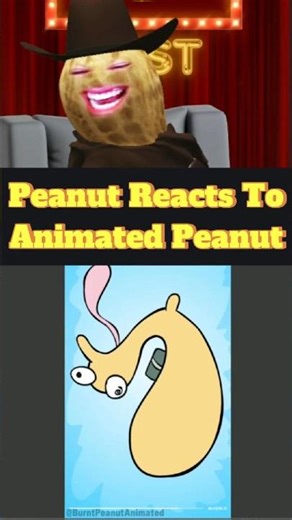Peanut Reacts To Animated Peanut 🥜😂 #theburntpeanut #shorts #gaming #theburntpeanutclips