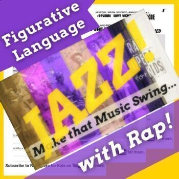 Figurative Language and Examples 5th and 6th Grade Worksheets with Songs No Prep