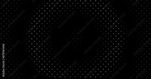 4k dynamic circular seamless looping animation. Moving circles with little rhombus dots on transparent background (alpha channel). Abstract dotted animated gradient. 3d Halftone style motion design