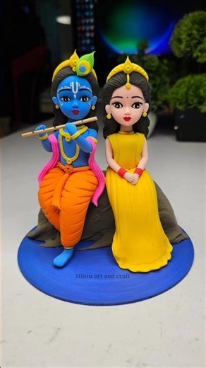 Radha Krishna ji cute idol making with clay 🌸 Radha Krishna ji making 🙏🏻 Jai shree Krishna #shorts