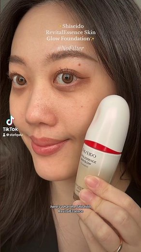 newest Shiseido RevitalEssence skin glow foundation on dry skin! #foundationreview