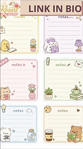 30 Cute Notes Stickers ✨ | Instant Download PDF
