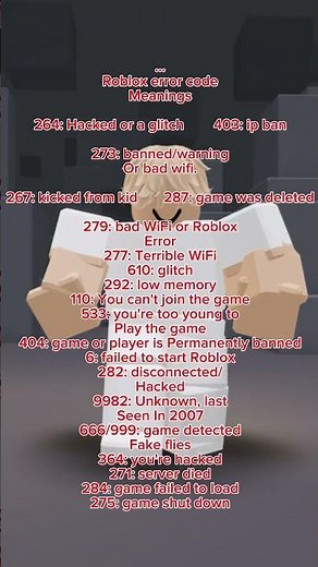 Roblox error code meanings #fyp #roblox #error