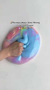 🌈 Magical Color Mixing Slime – Guess what color it will be! #asmr #slime #satisfying