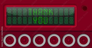 Thank You text on a Digital Led Panel. Announcement Message with Light Equipment. Stock Video