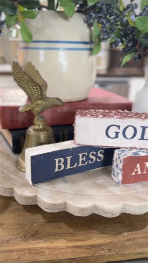 16K views · 217 reactions | A beautiful, patriotic gathering on my kitchen island!…. Featuring vintage finds & DIY projects! | Hammons Nest | Facebook