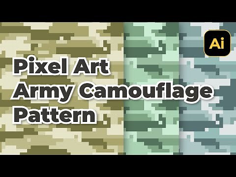 Create Camouflage Background Pixel Art style in Illustrator