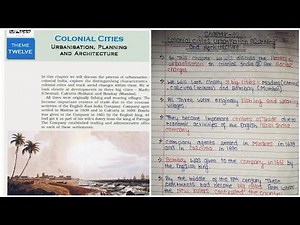 NCERT notes Class 12 History Ch. 12 (part1)Colonial Cities Urbanisation, Planning and Architecture
