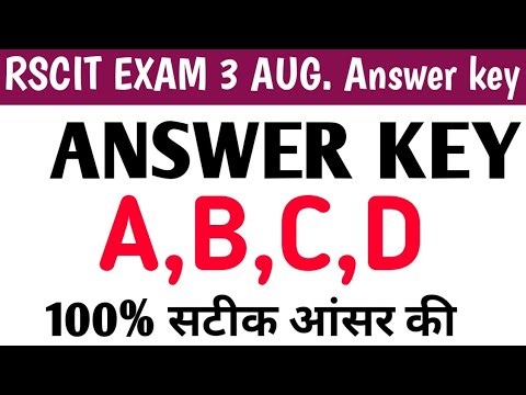 Rscit answer key 3 august 2025 Rscit answer key today. RSCIT ANSWER KEY Rscit 3 august answer key