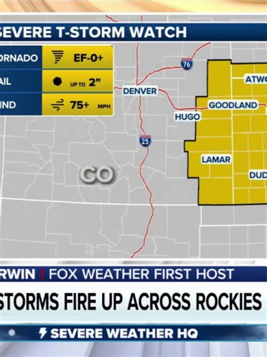 SEVERE WEATHER HQ 🌩️: Daily storms continue to fire up across the Rockies, keeping a Level 3 out of 5 severe weather threat in place for parts of the region. Damaging winds and large hail remain the primary concerns as this multiday severe weather event continues. FOX Weather Meteorologists Britta Merwin and Craig Herrera break down the latest reports: #severeweather #hail #wind #weather #foxweather