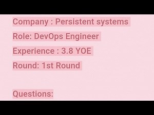 My Real DevOps Interview Questions Asked at Persistent Systems| 1st Round | 3.8 YOE #devopsinterview