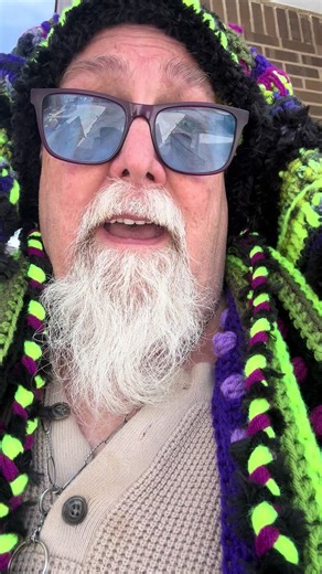 Crochet jester hat and scarf in dragonfly colors