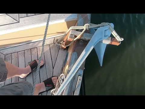 Step aboard my wooden Tahiti gaff-rigged cutter as I get ready to move her! Slowly Sailing 001