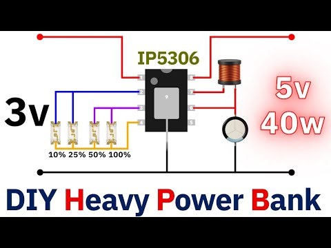 Diy Fast Power Bank at home । ip5306 power bank । ip5306 ic circuit diagram