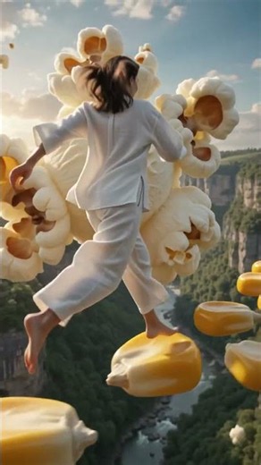 A high-fidelity cinematic shot captures a barefoot woman dressed in loose,