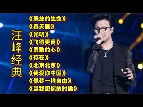 汪峰热门歌曲《怒放的生命》《春天里》《飞得更高》《勇敢的心》