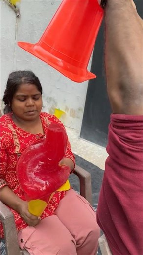 Cone Slime family Pouring Challenge! #short