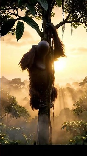 the most terrifying & beautiful sound in the jungle – orangutan long call 8K 🦧✦ #monkey #wildlife